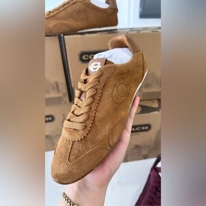 Coach Tan Suede Sneakers
